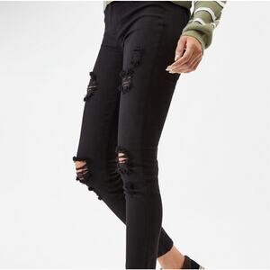 Pacsun Black Ripped Skinny Jeans Leggings High Rise Size 23